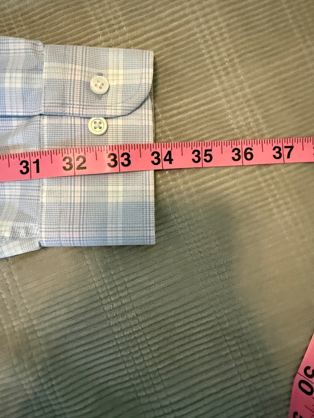 Jos. A. Bank Light Blue Plaid Dress Shirt - XL - Picture 10 of 11